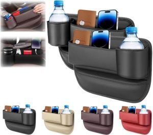 Oddmmo 2 Pack Car Leather Cup Holder Gap Bag